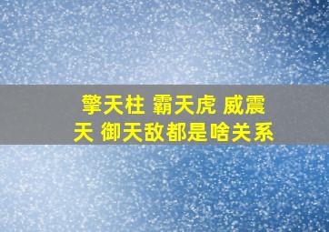 擎天柱 霸天虎 威震天 御天敌都是啥关系